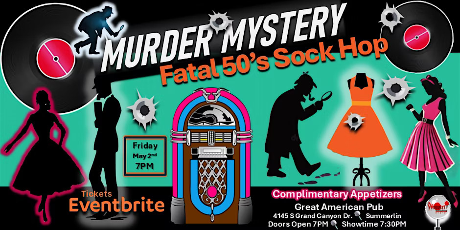 Fatal 50’s Sock Hop – Murder Mystery Cocktail Party in Las Vegas